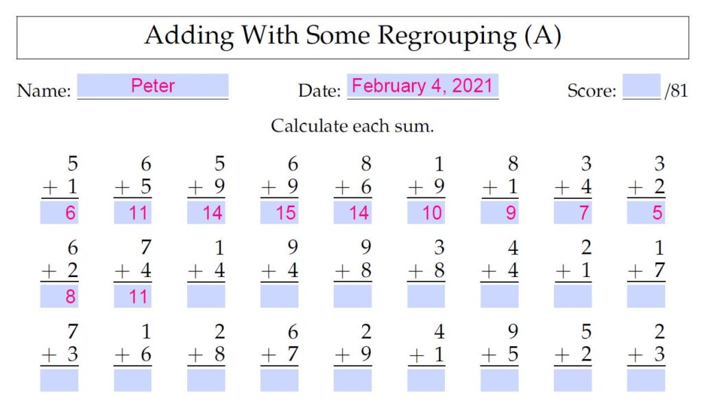 Fillable Math Worksheets - Math-Drills News and Updates