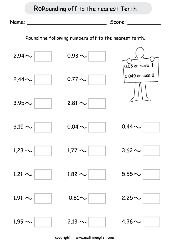 Printable primary math worksheet for math grades 1 to 6 based on ...