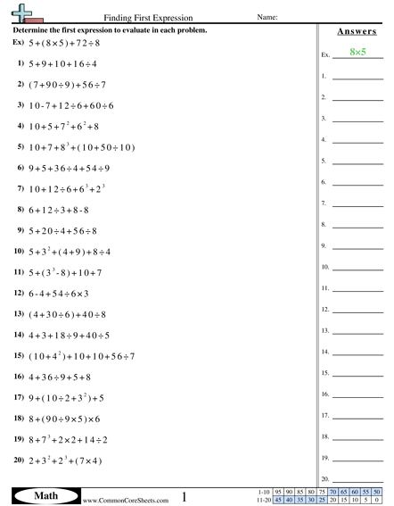 Order of Operations Worksheets | Free - Distance Learning ...