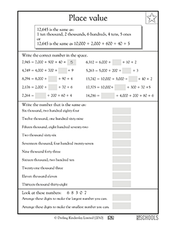 Understanding place value | 3rd grade, 4th grade Math Worksheet ...