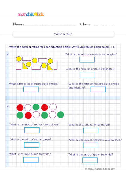 Grade 5 Math Worksheets: Ratio, Equivalent Ratios, and Rates