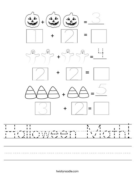 Halloween Math Worksheet - Twisty Noodle