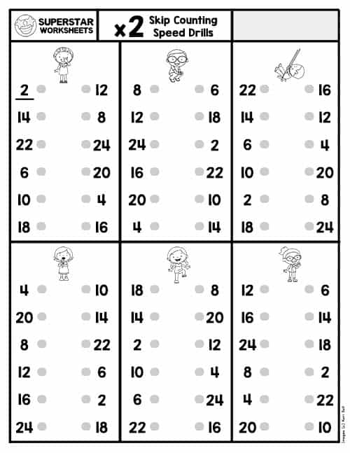 Skip Counting Worksheets -Worksheets Library
