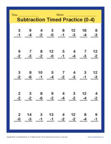 Subtraction Worksheets