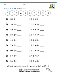 Subtraction to 10 Worksheets