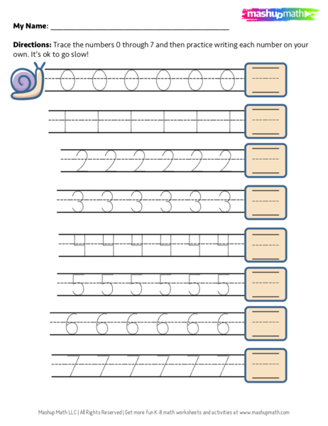 math worksheet to go