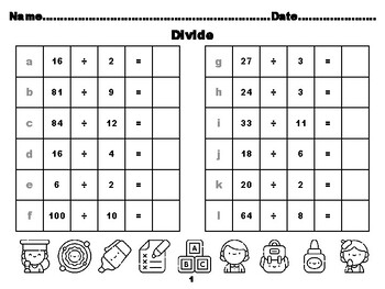 100 Back To School Math Worksheets, Third Grade Division with ...