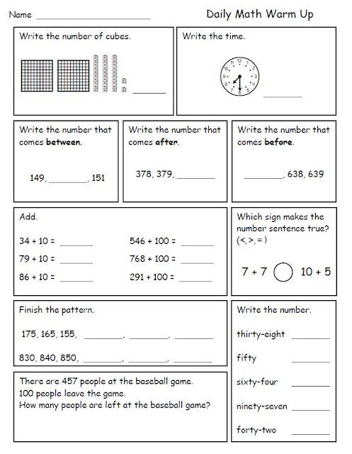 Math Morning Work for Second Grade - Smiling and Shining in Second ...