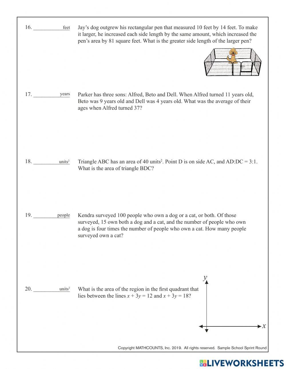 Free mathcounts worksheet, Download Free mathcounts worksheet png
