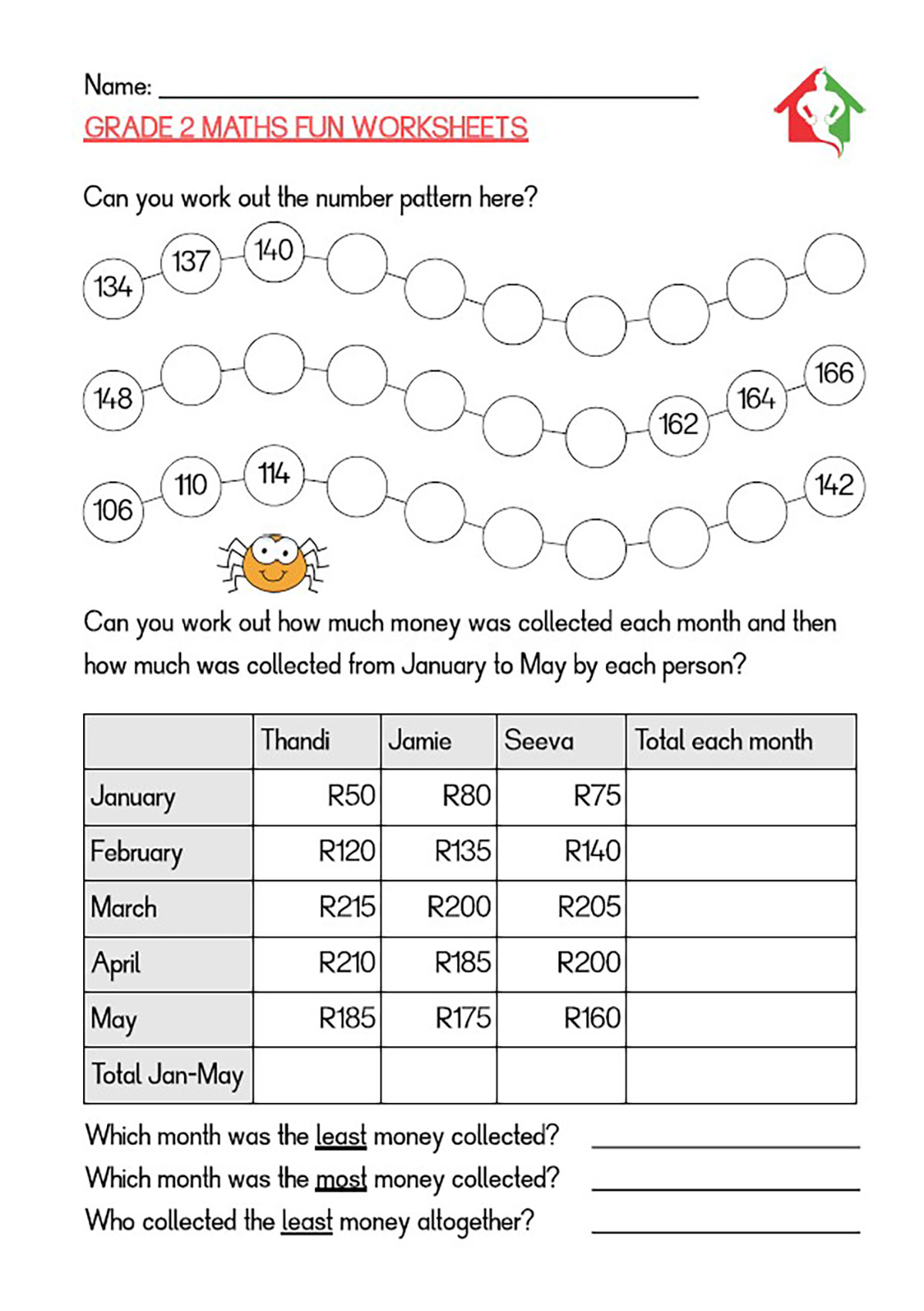 GRADE 2 MATHS FUN WORKSHEETS Teacha Worksheets Library GRADE 2 MATHS FUN WORKSHEETS Teacha Worksheets Library