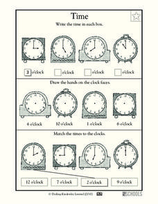 maths clocks worksheet