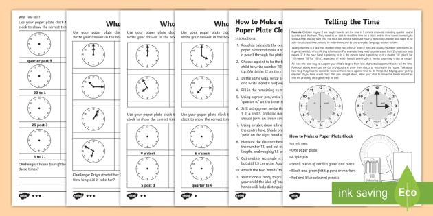 Year 2 Clock Worksheet - Learning How to Tell the Time