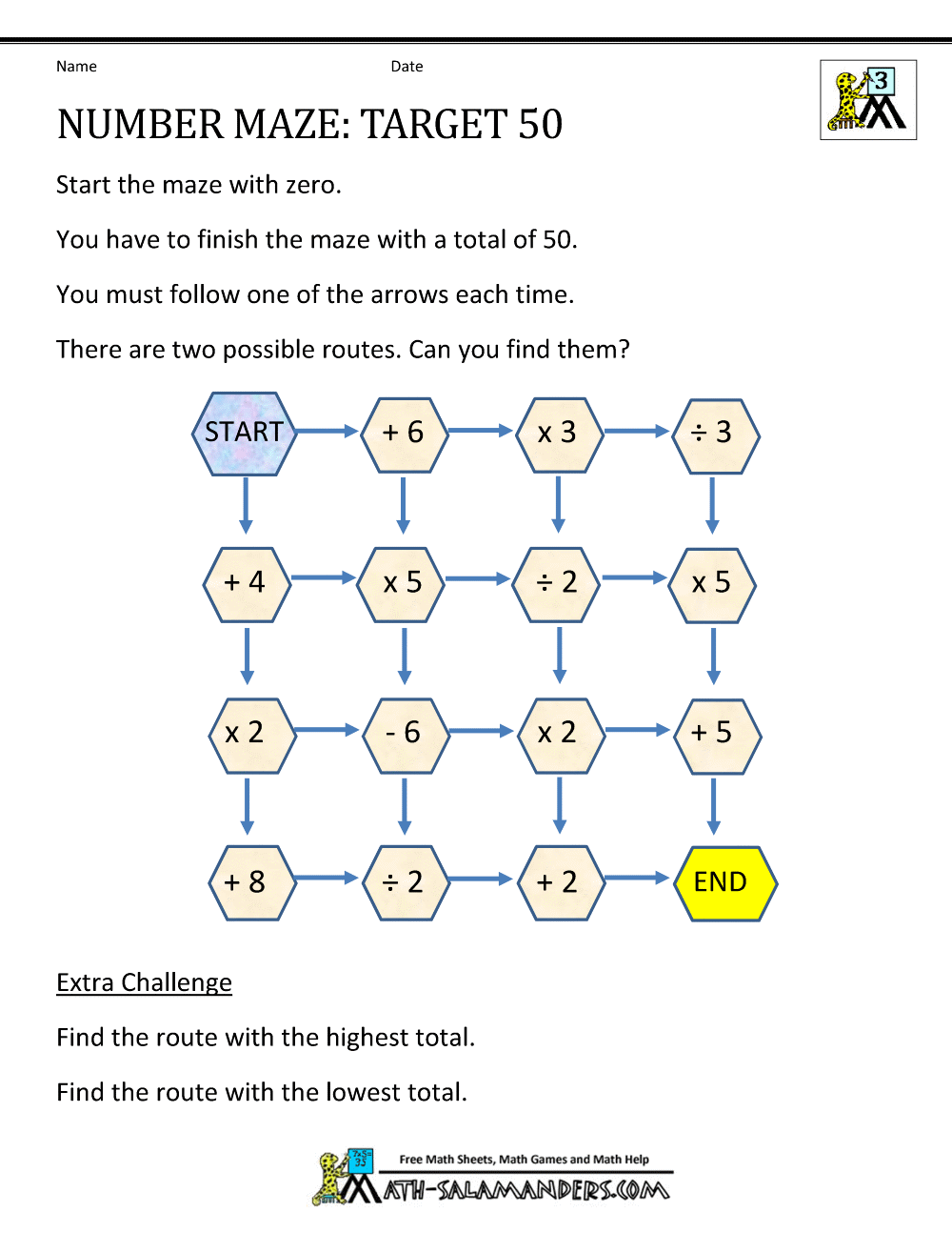 3rd Grade Math Puzzles Worksheets