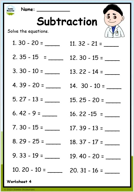 Grade 2 Subtraction Worksheets | Free Printables | Math Worksheets