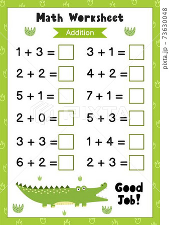 Math worksheet for kids. Addition. Matematic... - Stock ...