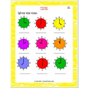 Maths Time Worksheet 5 Grade 3
