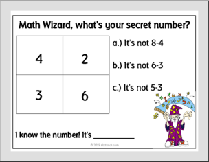 Find the Secret Number - Math Games - Subtraction Worksheets