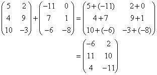 matrix addition and subtraction worksheet