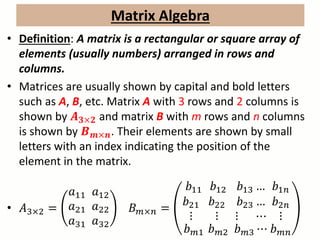 Matrix algebra | Lecture notes for self-study - Worksheets Library
