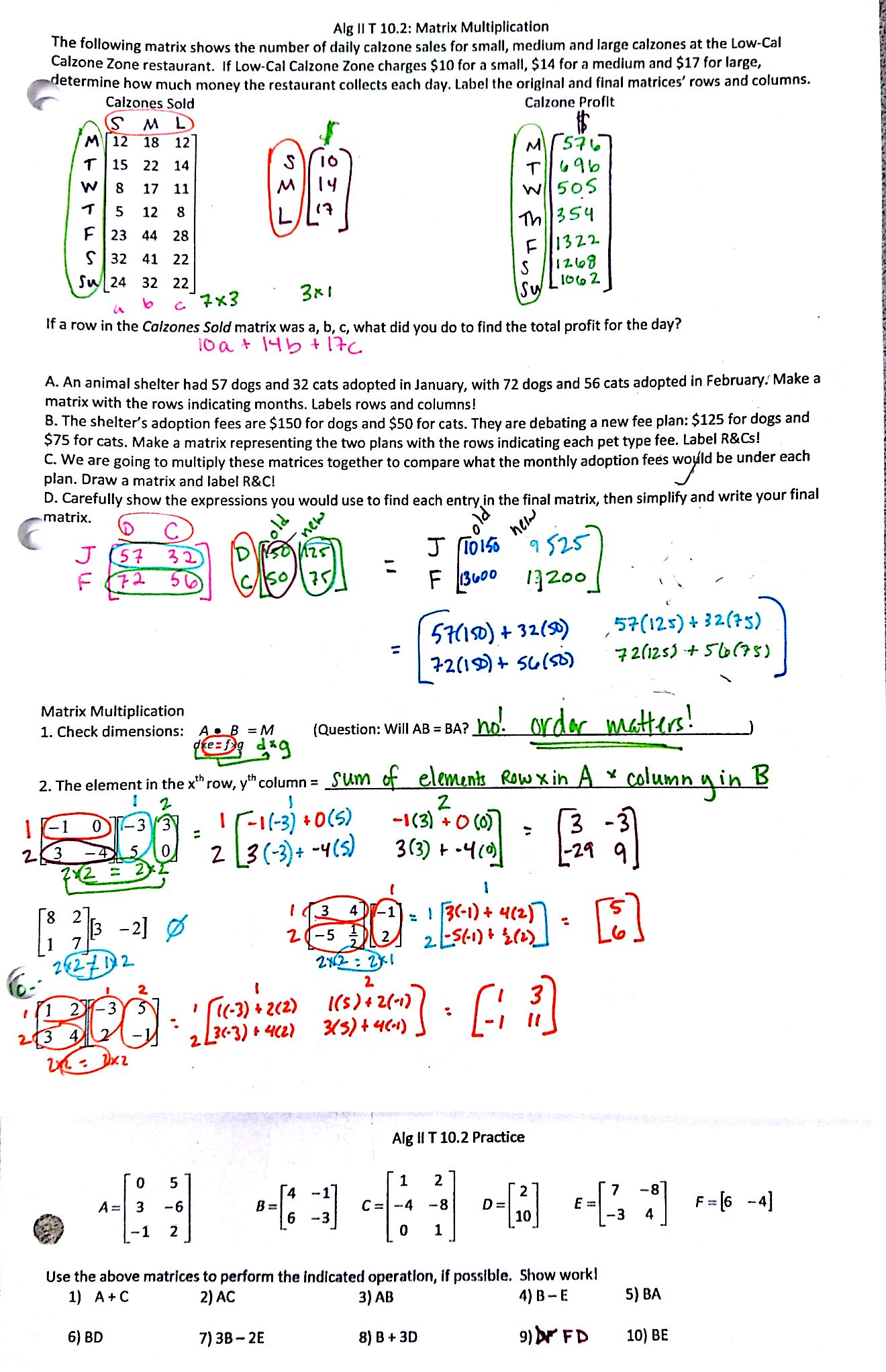 Alg II Files: Matrix Multiplication Application #MTBoSBlaugust ...