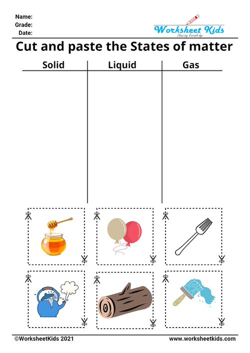 States of Matter Worksheets : Solid, Liquid and Gas - Free ...
