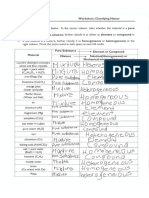 matter worksheet answers