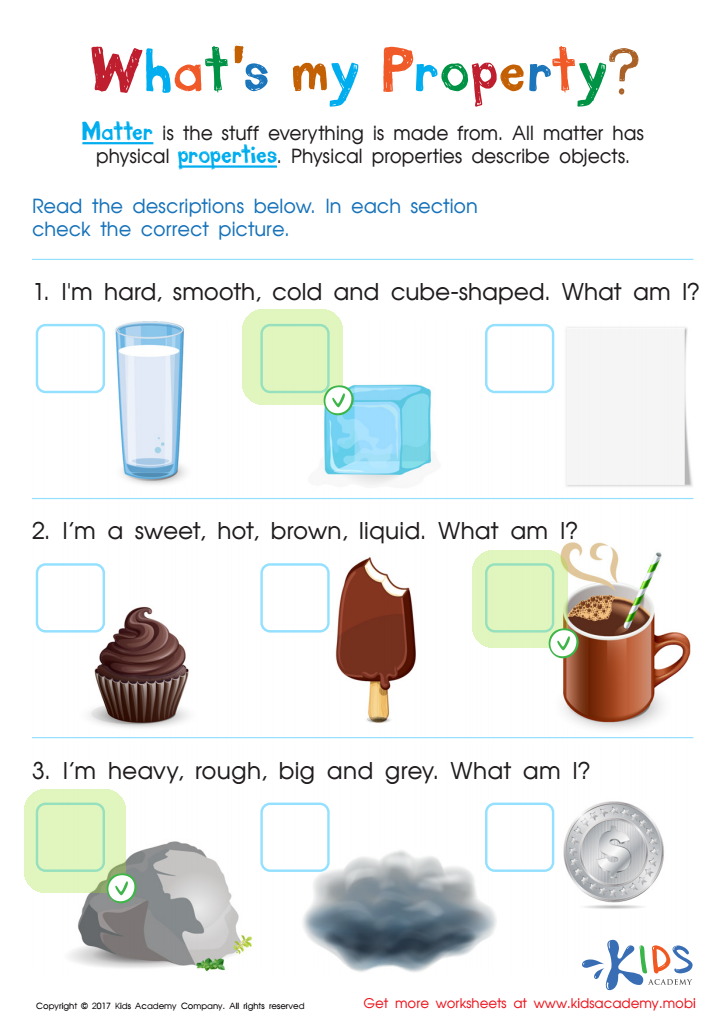 Physical Properties Of Matter Worksheet: Free Printable PDF for ...