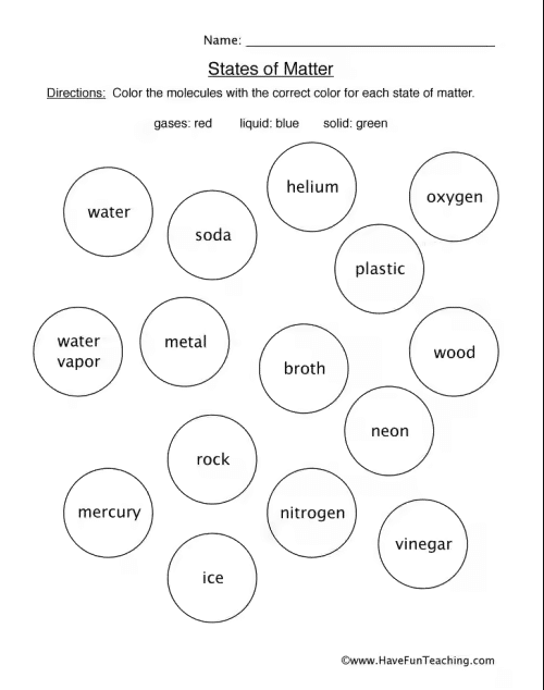 11 Best States of Matter Worksheets for Understanding Solids ...