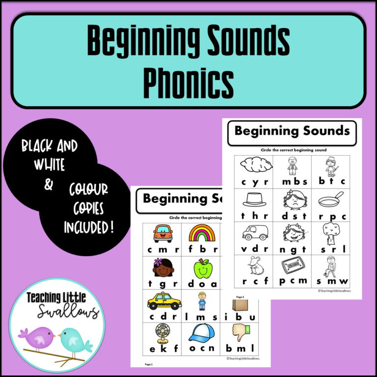 Beginning sound worksheet • Teacha!