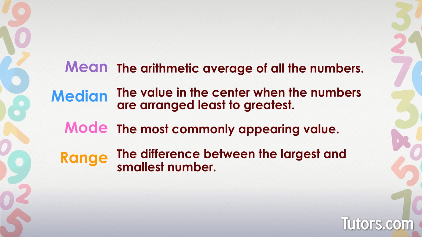 Mean, Median, Mode &  Range (Video)