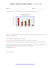 mean median mode graph worksheet