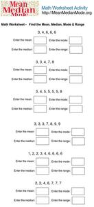 mean median mode range outlier worksheet