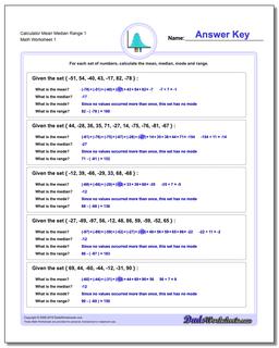 mean median mode worksheet kuta