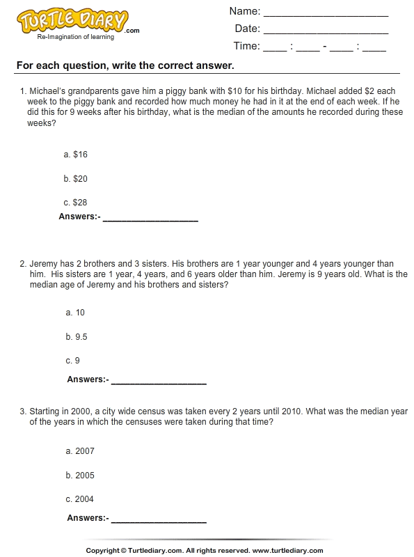 mean median mode worksheet story problems