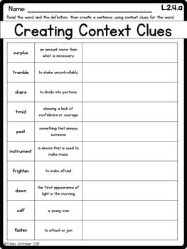 L.2.4.a Context Clues - Elementary Nest