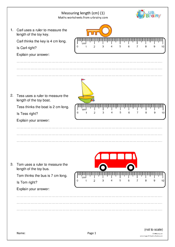 Measuring length using cm (1) - Measurement by URBrainy.com