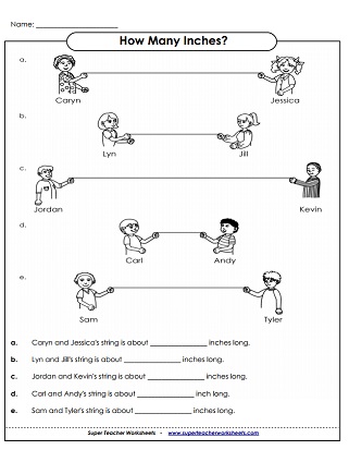 measure inches worksheet