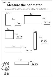 Measure the rectangle perimeter worksheet