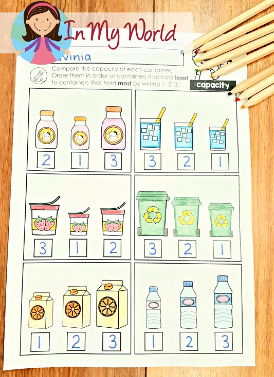 Measurement Worksheets: Capacity - In My World