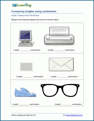 measurement cm worksheet