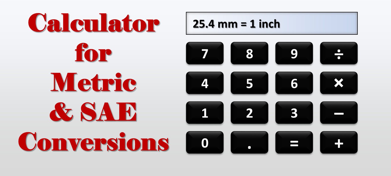 Calculator for Metric &  SAE | Convert MM to Inches &  Inches to MM