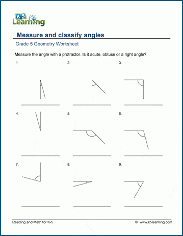 Classify and measure angles worksheets | Worsheets library