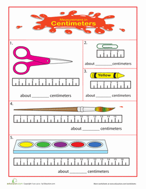 measurement in cm worksheet
