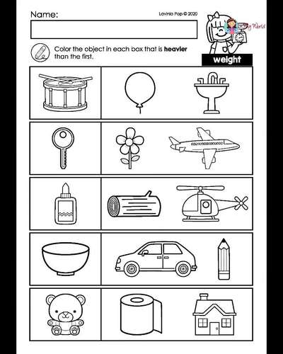 measurement weight worksheet