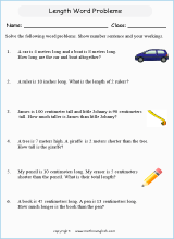 measurement word problems worksheet