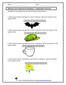 Measure the Length Word Problems Worksheet for 2nd - 3rd Grade ...