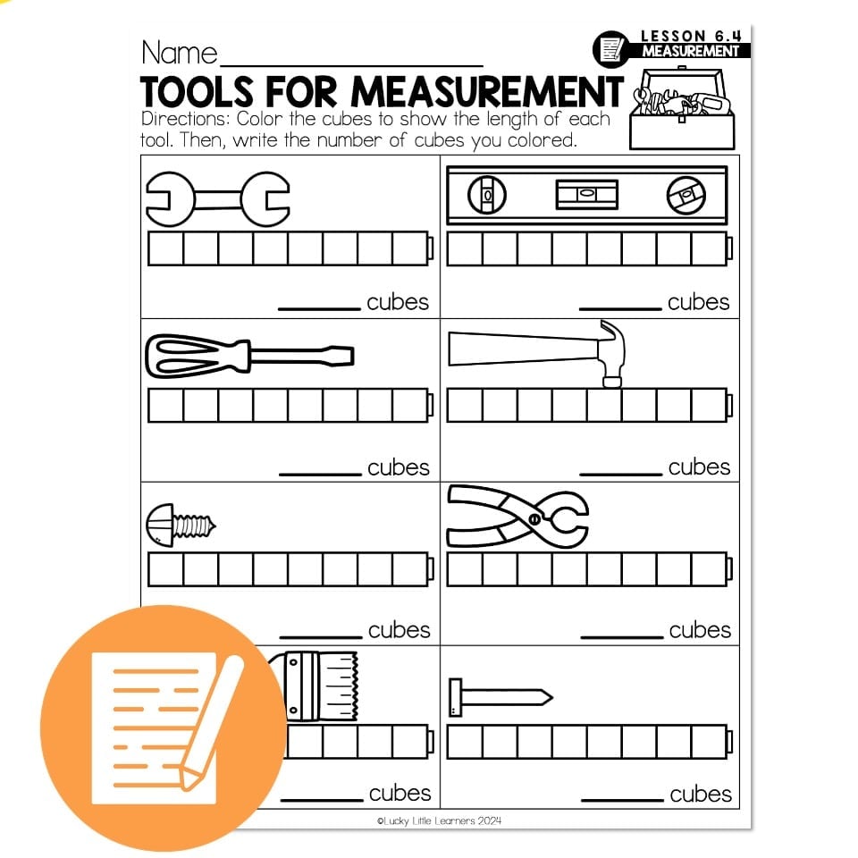 measurement worksheet for 1st grade