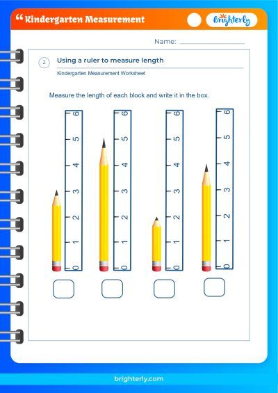 measurement worksheet for kindergarten free