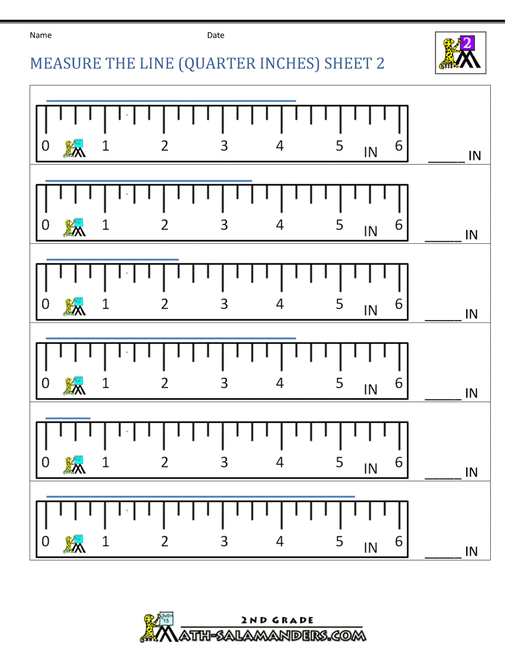 Measurement Math Worksheets - Measuring Length