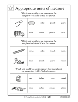 Which unit of measure? | 1st grade, 2nd grade Math Worksheet ...
